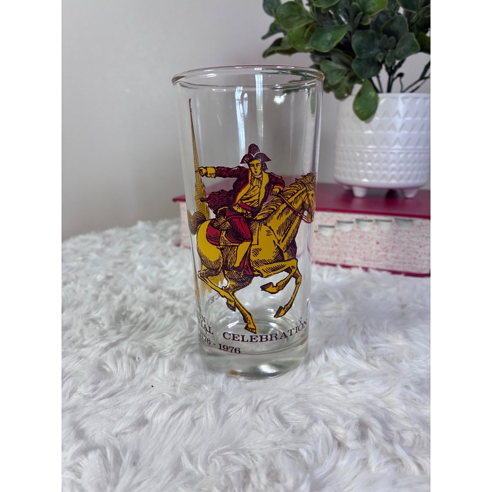Vintage Libbey Americana 1776-1976 Bicentennial Celebration Glass Paul Revere